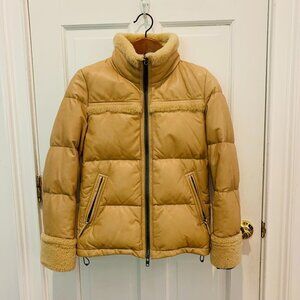 COACH Leather Horse And Carriage Down Jacket With Shearling XS